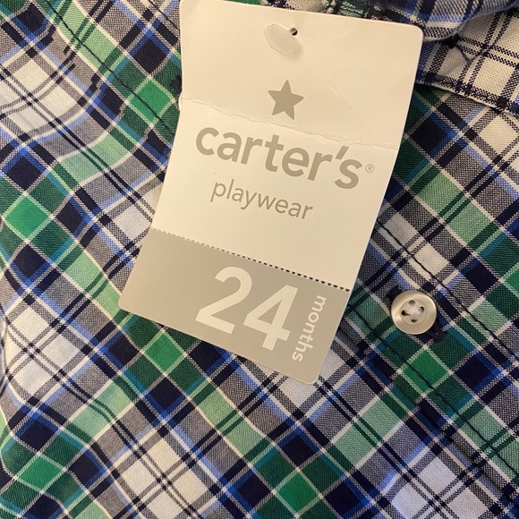 Carter's baby shirt size 24 months button down plaid dress casual shirt - Picture 5 of 10
